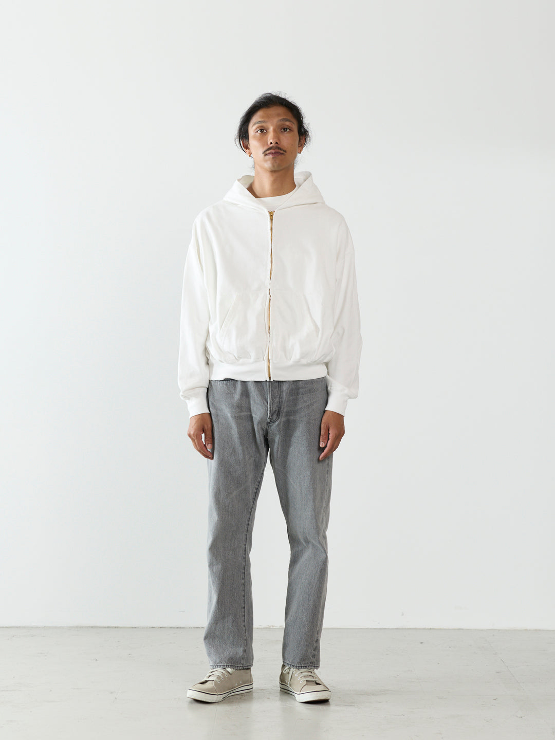 SP processed Supima fleece lining zip hoodie