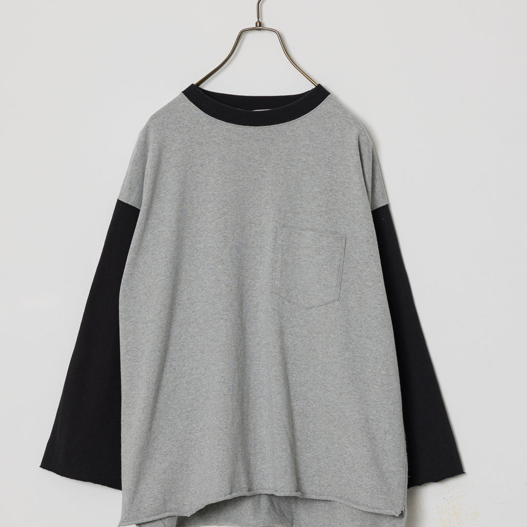 20/Open-end Thick Jersey 7-Sleeve Pocket Tee