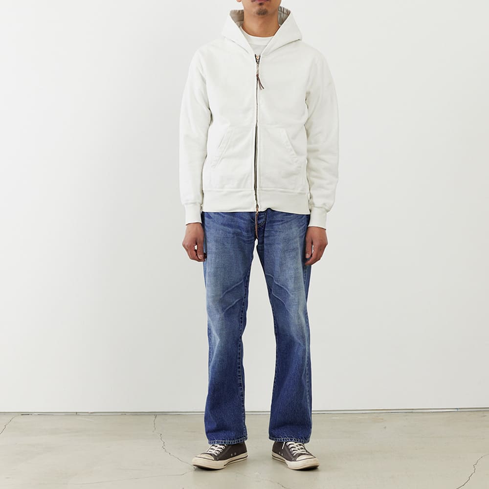 レミレリーフ パーカー シルク/コットン サイズM グリーン 日本製 REMI RELIEF（レミ レリーフ） SP加工裏毛ZIPパーカー New Fit