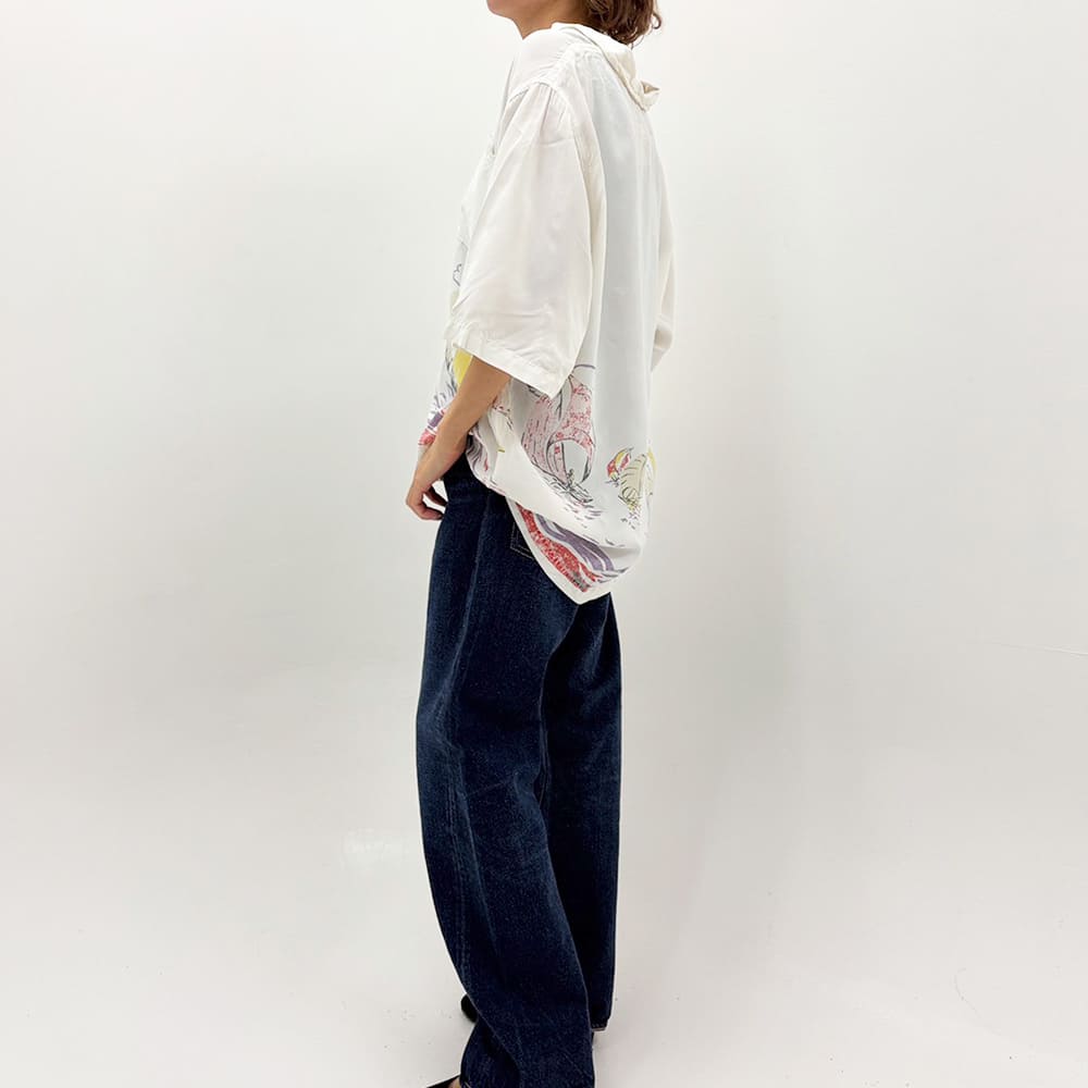 レーヨンアロハシャツ(ヨット総柄)