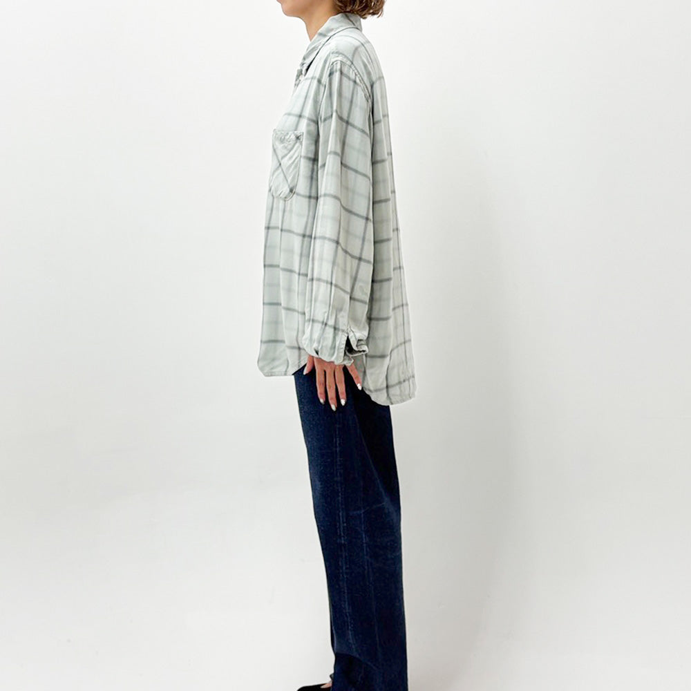 レーヨンツイルチェックシャツ